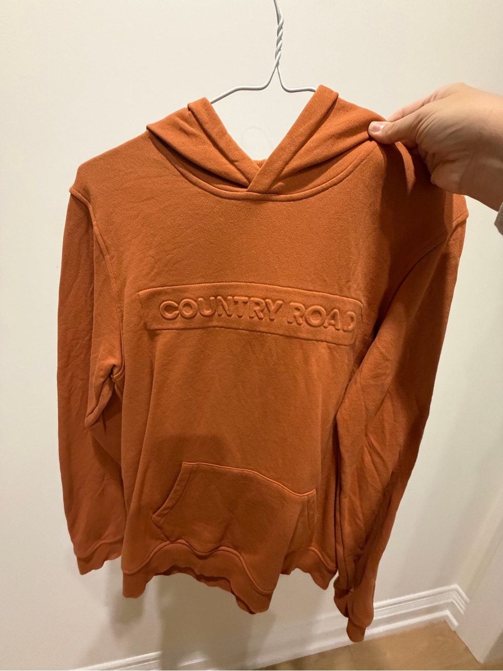 Country Road Embossed Rust Hoodie